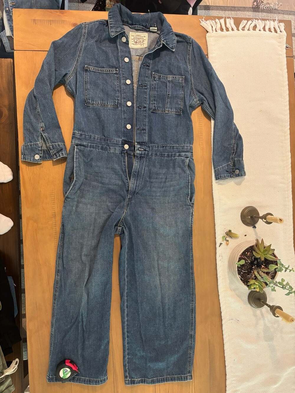 Linen+ Denim Iconic Jumpsuit - Medium Wash